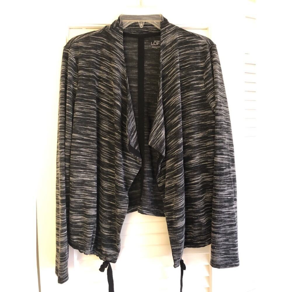 Loft black/white open cardigan